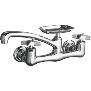 Clearwater Wall Mounted Sink Faucet with Double Cross Handles