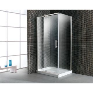 40 Corner Glass Pivot Door Shower Enclosure with Acrylic Base