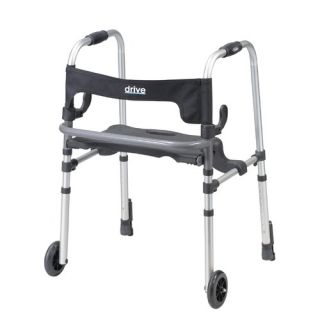 Drive Medical Clever Lite LS Rollator Walker with Seat and Push Down