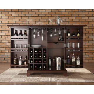 Crosley Newport Expandable Bar Cabinet in Vintage Mahogany
