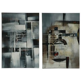 Abstract Stretched Canvas (Set of 2)   32 x 48
