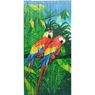 Bamboo54 Double Orange and Blue Palm Tree Bamboo Curtain