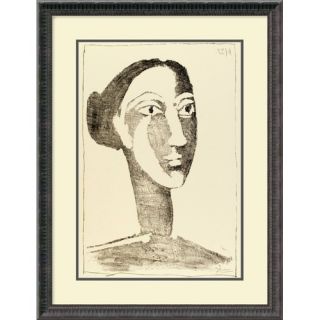  with a Chignon by Pablo Picasso, Framed Print Art   28.56 x 22.18