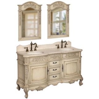 Belle Foret 59 Double Sink Bathroom Vanity in Parchment