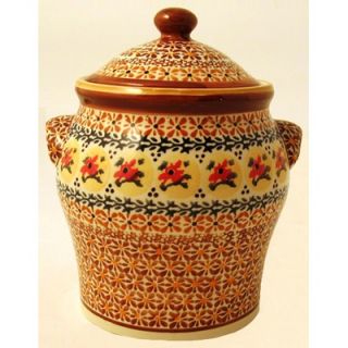 Polish Pottery 56 oz Large Jar   Pattern DU70   1100 DU70