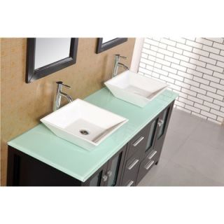 Design Element Arlington 61 Double Sink Bathroom Vanity   DEC072B G