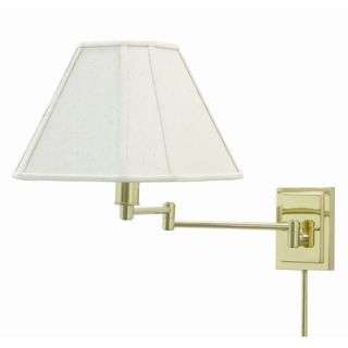  Arm Wall Lamp in Polished Brass with Cloth Shade and Finial   WS16 61