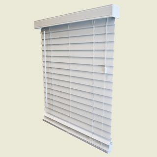 Faux Wood Blind in White   64 Length