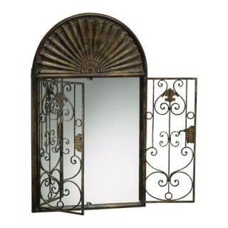 Cyan Design Gate Mirror with Verde Accents in Rustic