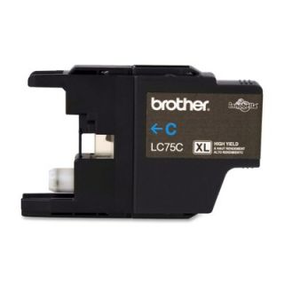 Brother LC75BK/C/M/Y Ink Cartridge, 600 Page Yield, Cyan