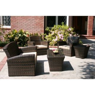 AIC Garden & Casual Maui 5 Piece Deep Seating Group with Cushions