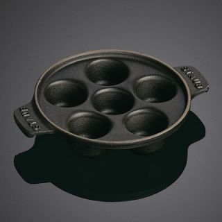 Staub Round 5.75 Snail Dish with 6 Holes in Black