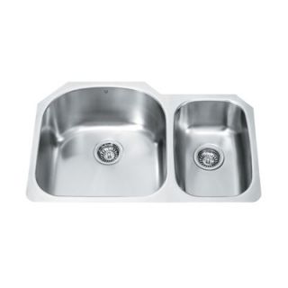 Vigo 70/30 Left Double Bowl Stainless Steel Undermount Kitchen Sink