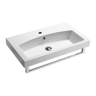  16.5 Losagna Flat 75 Bathroom Sink in White   Losgana FLAT 75