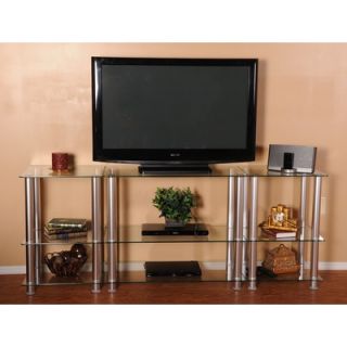  Home And Office Extra Tall Glass and Aluminum 75 TV Stand