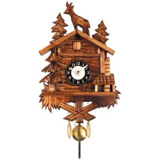 Black Forest Battery Operated Clock with Standing Deer