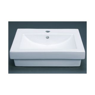 Ronbow Rectangle Ceramic Vessel Sink with Overflow in White   200213