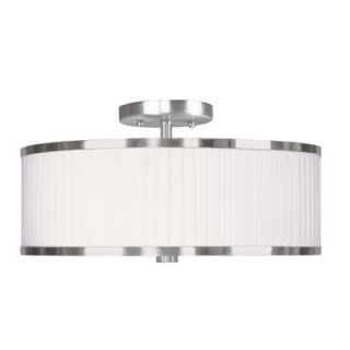  White Pleated Shade in Brushed Nickel   6363 91 / 6364 91 / 6365 91