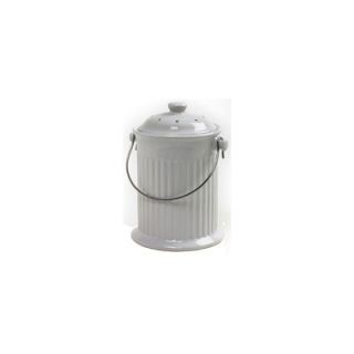 Norpro 1 Gallon Compost Keeper Crock in Ceramic White   93