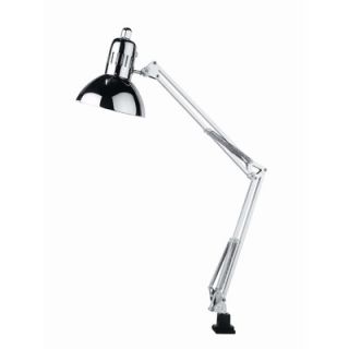 Lite Source Swing Arm Reading Lamp with Clamp in Chrome