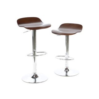 Winsome Kallie Air Lift Adjustable Stool in Cappuccino (Set of 2