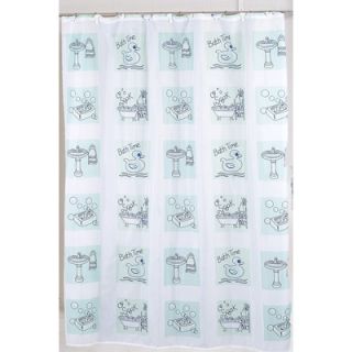 Carnation Home Fashions Bath Time 100% Polyester Fabric Shower Curtain