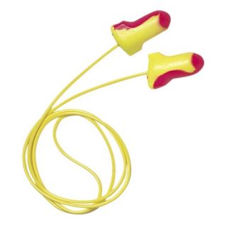 Foam Ear Plugs, Reusable, T Shape, Corded, 100 per Box, Pink/Yellow