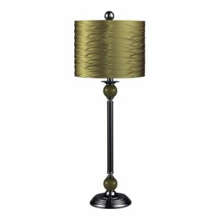  Industries Metal Buffet Lamp with Pleated Shade in Green   111 1115
