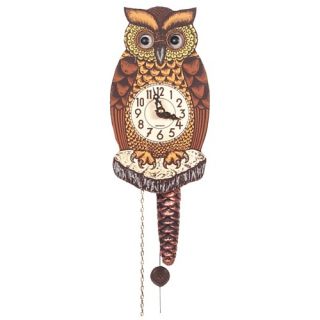 Alexander Taron Black Forest Owl Clock with Moving