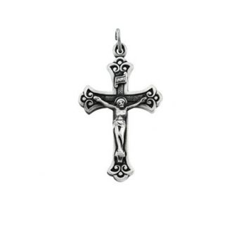 Jewelryweb Sterling Silver Crucifix Pendant   TLP148652NC/59NC