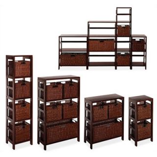 Winsome Espresso 4 Section Storage Shelf and Baskets