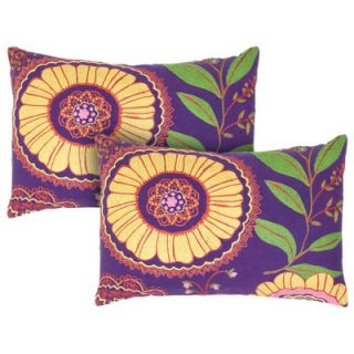 Rizzy Home Purple and Yellow Decorative Pillow