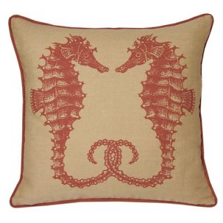 Kevin OBrien Studio Seahorses Decorative Pillow in Coral Sand