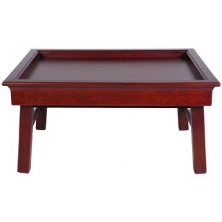 Oriental Furniture Rosewood Tea Tray in Matte Lacquer   ST TT001