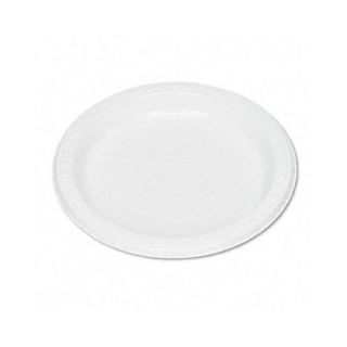 Plastic Dinnerware, Plates, 7 Diameter, White, 125 per Pack