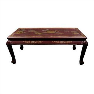 Oriental Furniture Crackle Coffee Table with Claw Feet   LCQ CT RC