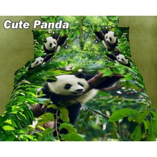 Dolce Mela Cute Panda Egyptian Cotton Duvet Cover Set