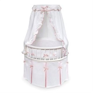 Badger Basket Elegance White Bassinet with White / Pink Bedding