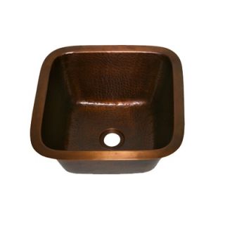 Opella Hammered Square 15 x 15 Bar Sink in Weathered Copper