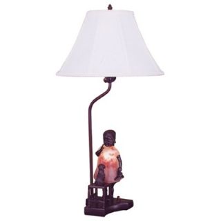 Meyda Tiffany Silhouette Girl with Kitten Accent Lamp