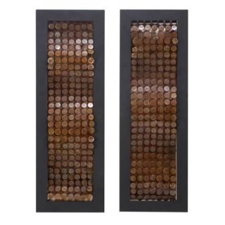 Aspire Abstract Copper Metal Wall Plaque (Set of 2)