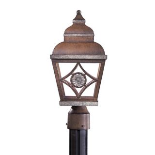Mossoro II Outdoor Post Lantern in Mossoro Walnut with Silver