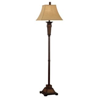 Kenroy Home Ellis Floor Lamp in Weathered Teak Rattan   20531WTR