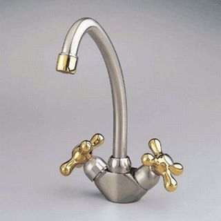  Pantry or Bar Faucet with Swivel Spout and Cross Handles   7191.142