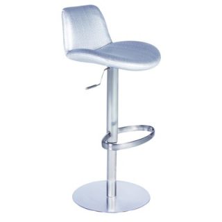 Chintaly Adjustable Height Swivel Stool in Silver