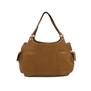 Piel Ladies Side Pocket Hobo Bag in Saddle   2744 SDL
