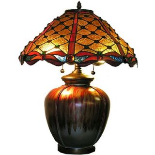 Warehouse of Tiffany Ceramic Base Jewel Table Lamp   2564+PB10