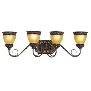 Pine Cone Glow Four Light Bath Vanity in Etruscan Gold