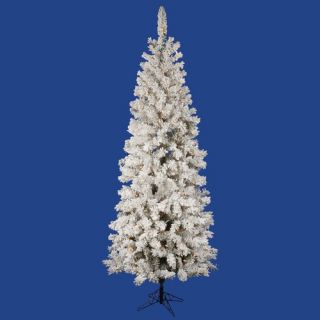 Flocked Pacific Pine 7.5 Artificial Pencil Christmas Tree with LED