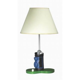 Soccer Table Lamp with Striped Hardback Shade in Multicolor
